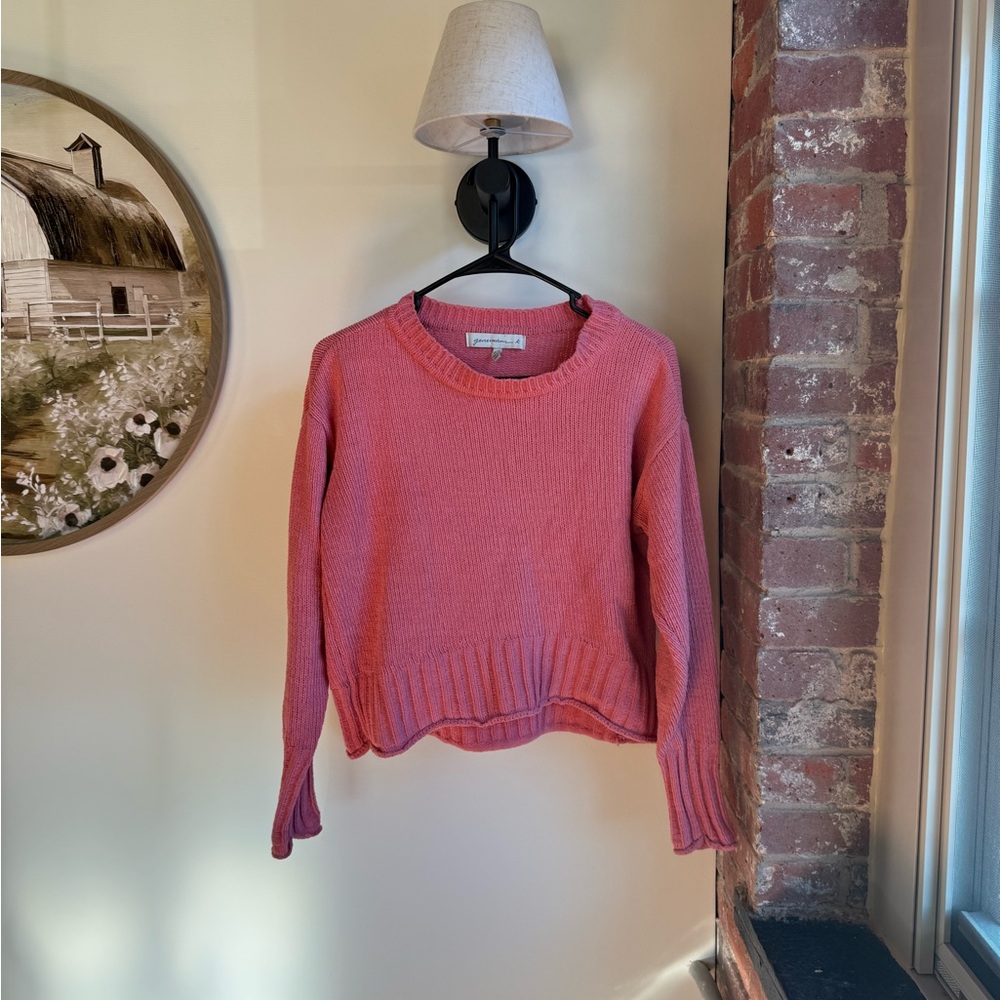 Stylish Coral Crew Neck Sweater
